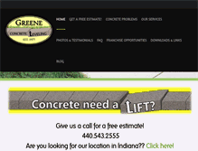 Tablet Screenshot of greeneconcreteleveling.com